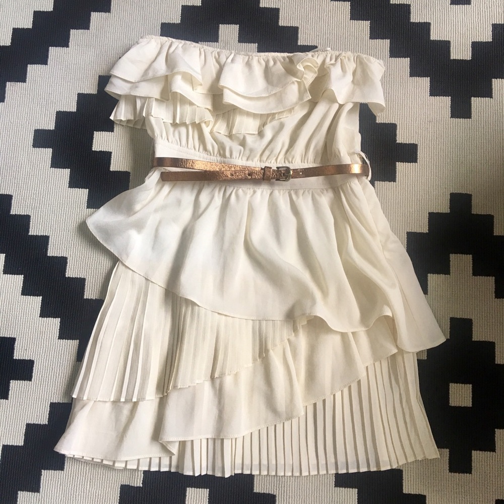 Asymmetrical Dress w/Ruffles Free Belt w/Purchase